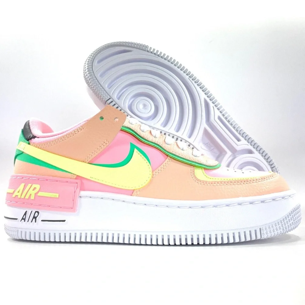 Nike W AF1 Shadow Air Force 1 Arctic Punch Pink Green Sneakers ๐๐๐๐ - Picture 1 of 12